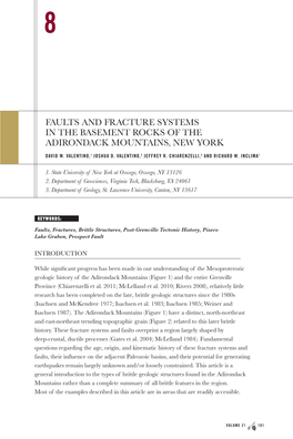 Faults and Fracture Systems in the Basement Rocks of the Adirondack Mountains, New York