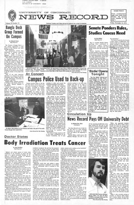 University of Cincinnati News Record. Friday, November 12, 1971. Vol. 59