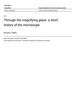 Through the Magnifying Glass: a Short History of the Microscope