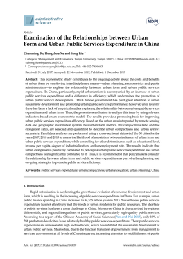 Examination of the Relationships Between Urban Form and Urban Public Services Expenditure in China