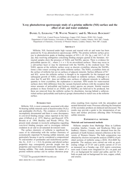 X-Ray Photoelectron Spectroscopic Study of a Pristine Millerite (Nis) Surface and the Effect of Air and Water Oxidation