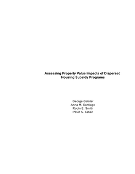 Assessing Property Value Impacts of Dispersed Housing Subsidy Programs