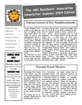 The ABCRA Summer 2004 Newsletter