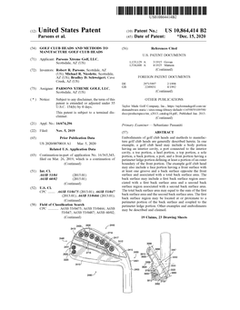 ( 12 ) United States Patent ( 10 ) Patent No .: US 10,864,414 B2 Parsons Et Al