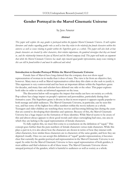 Gender Portrayal in the Marvel Cinematic Universe
