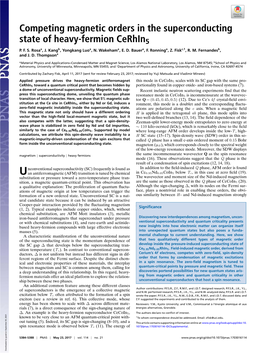 Competing Magnetic Orders in the Superconducting State of Heavy-Fermion Cerhin5 P