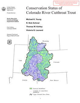 Conservation Status of Colorado River Cutthroat Trout