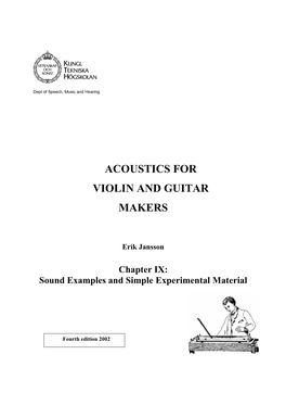 Acoustics for Violin and Guitar Makers