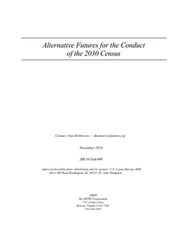 Alternative Futures for the Conduct of the 2030 Census