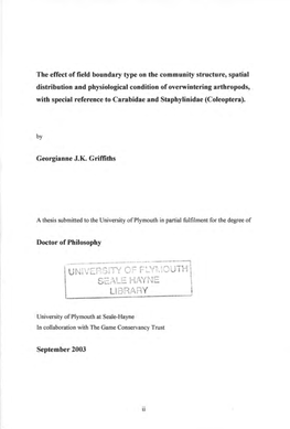 The Effect of Field Boundary Type on the Community Structure, Spatial