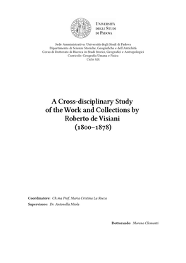 A Cross-Disciplinary Study of the Work and Collections by Roberto De Visiani (1800–1878)