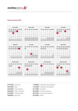 Calendari Laboral 2021