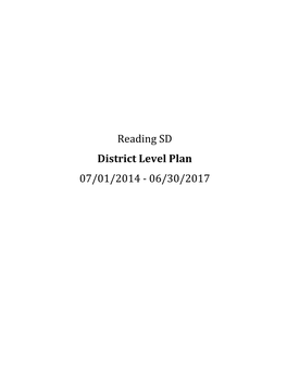 Reading School District Plan 2014-2017