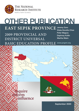 East Sepik Province: 2009 Provincial and District Universal Basic