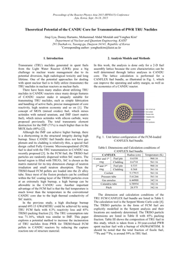 Theoretical Potential of the CANDU Core for Transmutation of PWR TRU Nuclides