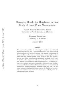 A Case Study of Local Crime Measurement