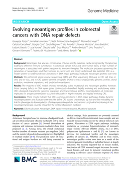 Evolving Neoantigen Profiles in Colorectal Cancers with DNA Repair