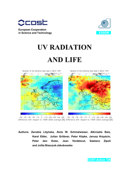 Uv Radiation and Life
