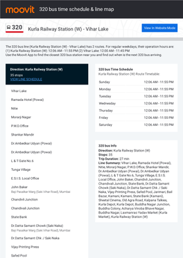 320 Bus Time Schedule & Line Route