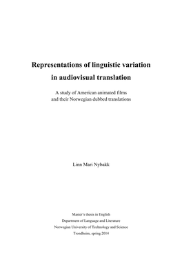 Representations of Linguistic Variation in Audiovisual Translation