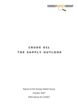 Crude Oil: the Supply Outlook