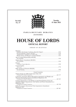 House of Lords Official Report