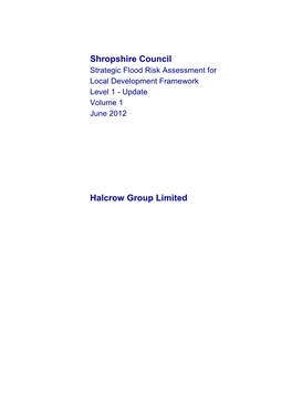 Shropshire Council Halcrow Group Limited