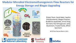 Modular Microbial Electromethanogenesis Flow Reactors for Energy Storage and Biogas Upgrading