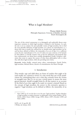 What Is Legal Moralism?