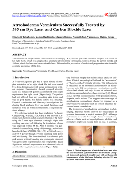 Atrophoderma Vermiculata Successfully Treated by 595 Nm Dye Laser and Carbon Dioxide Laser