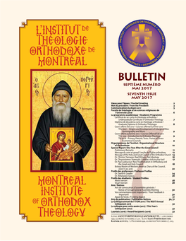 L'institutde Théologie Orthodoxede Montréal Montreal Institute of Orthodox Theology
