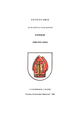 Inventaris Papekop 1588-1942