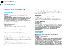 Programme Master's Introduction 2015