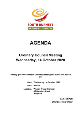 Agenda of Ordinary Council Meeting