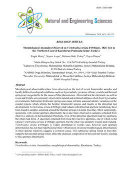 RESEARCH ARTICLE- Morphological Anomalies Observed