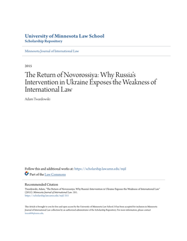 Why Russia's Intervention in Ukraine Exposes the Weakness of International Law