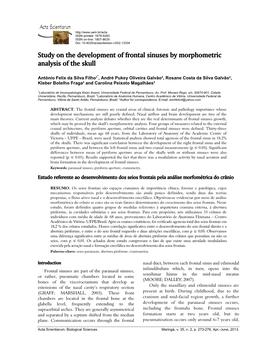 Study on the Development of Frontal Sinuses by Morphometric Analysis of the Skull