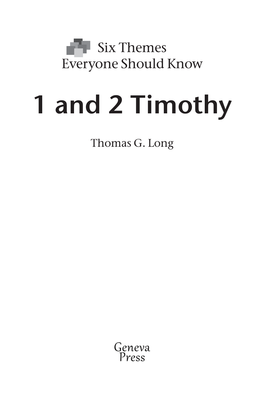 1 and 2 Timothy