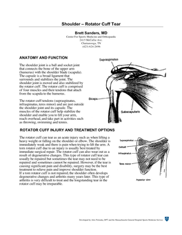 Shoulder – Rotator Cuff Tear