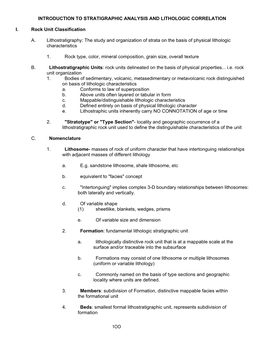 Introduction to Stratigraphic Analysis and Lithologic Correlation