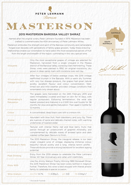 2015 Masterson Barossa Valley Shiraz