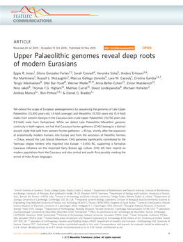 Upper Palaeolithic Genomes Reveal Deep Roots of Modern Eurasians