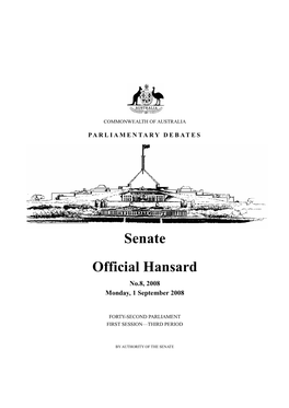 Senate Official Hansard No.8, 2008 Monday, 1 September 2008