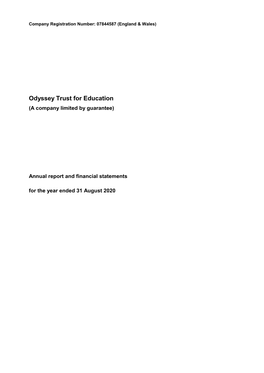 Odyssey Trust for Education (A Company Limited by Guarantee)