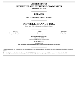 NEWELL BRANDS INC. (Exact Name of the Registrant As Specified in Its Charter)
