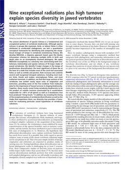 Nine Exceptional Radiations Plus High Turnover Explain Species Diversity in Jawed Vertebrates