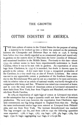 Growth of the Cotton Industry in America