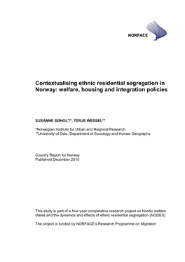 Contextualising Ethnic Residential Segregation in Norway: Welfare, Housing and Integration Policies