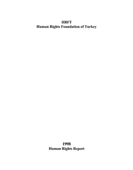HRFT Human Rights Foundation of Turkey Human Rights Report