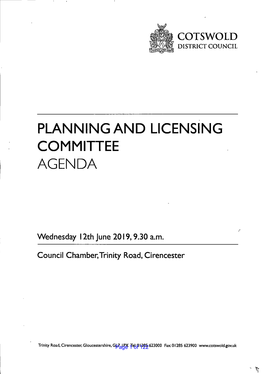 Planning and Licensing Committee Agenda